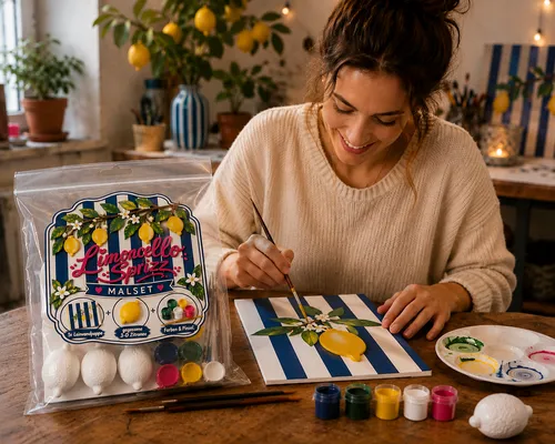 Amalfi Nights — online acrylic course with 3D lemons