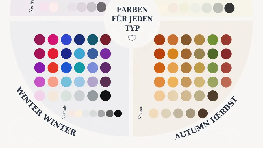 Color palette chart for winter and autumn.