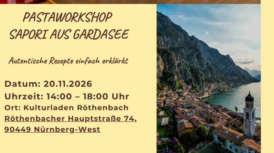 Workshop-Informationen mit Stadt- und Seeblick.