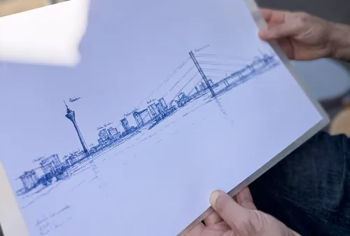 Watercolor painting in Düsseldorf