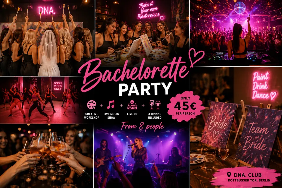 Frauen feiern Junggesellinnenabschied in einem Club.