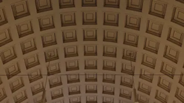 Dome with square patterns, interior view.