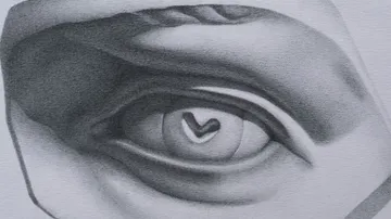 Zeichnung eacademy-of-fine-art-workshop-woines Auges mit Herzpupille.