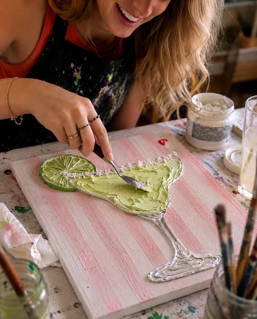 Acryl-Malkurs mit Strukturpaste in Frankfurt