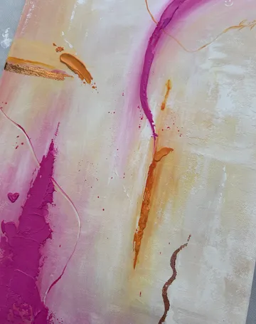 Colorful abstract painting with bold textures.