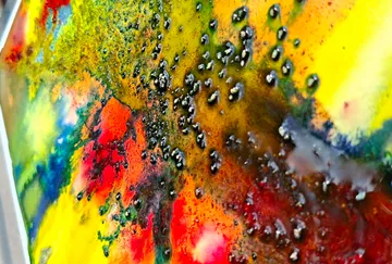 Colorful abstract art with textured surface