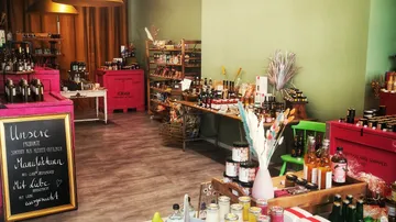 Shop interior displaying gourmet products.