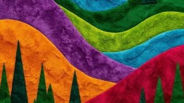 Abstrakte bunte Wellen mit Dreiecksmustern.