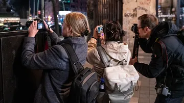 Teilnehmer beim Fotokurs