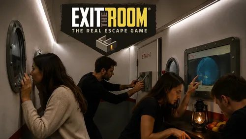 People solving puzzles in an escape room.