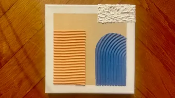 Abstrakte Kunst mit Texturformen auf Leinwand.