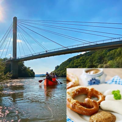 Kanu-Rundfahrt auf der Donau: Weißwurst + Frühschoppen