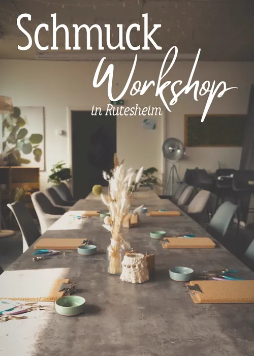 Table with tools for jewelry workshop.