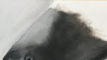 Abstract grayscale artwork, features dark gradient patterns.