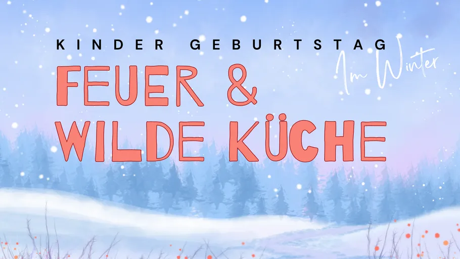 Winterlandschaft mit Texteinblendung.