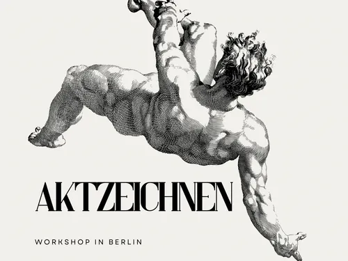 Männliche Figur posiert, Workshop in Berlin, Aktzeichnen.