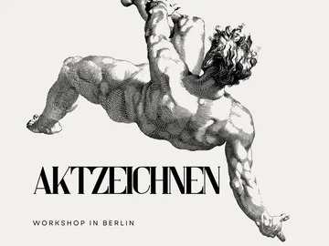 Männliche Figur posiert, Aktzeichnen-Workshop in Berlin.