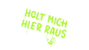 Grüne Schrift fordert zur Befreiung auf, mit Handabdruck.