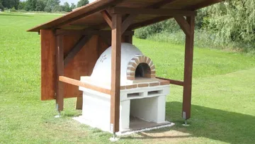 Example of a finished clay oven