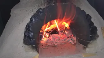 Clay oven in action