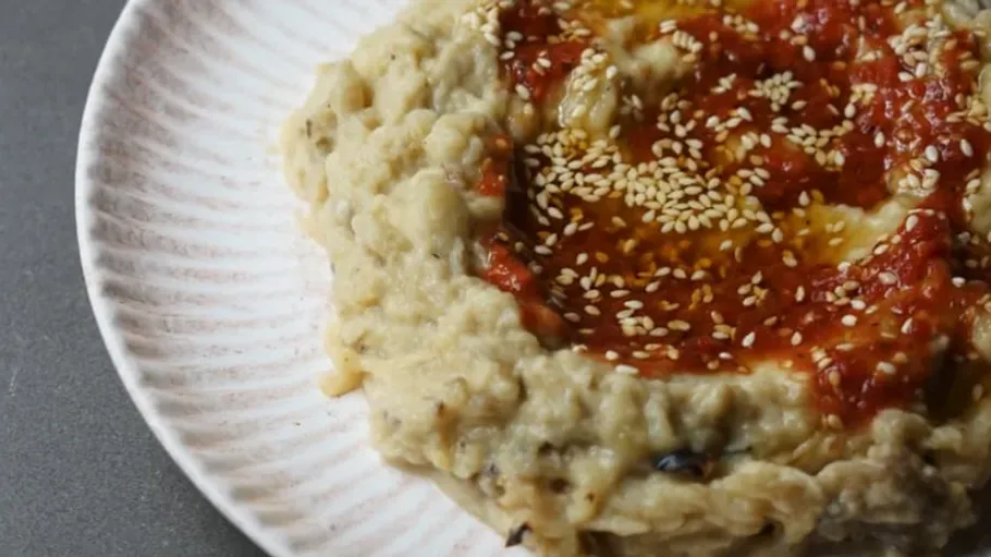A dish with a creamy consistency and sauce.
