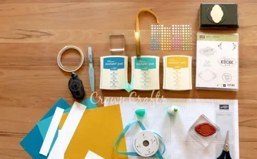 craft materials arranged, ready for creative work.