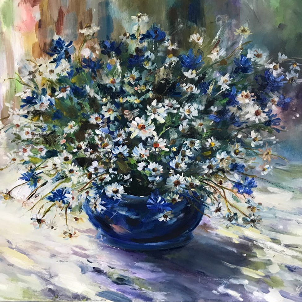 Aquarell-Blumen malen in Weinheim