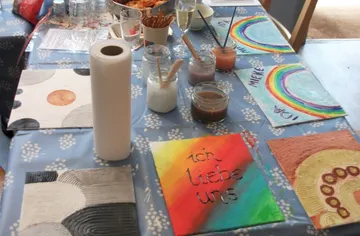 Die fertigen Acrylbilder.