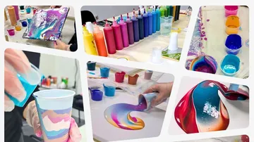 Paints are mixed and applied to surfaces.