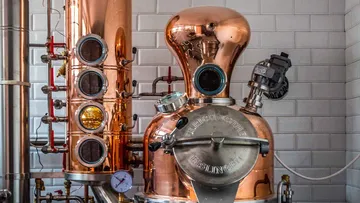 Copper distillation plant operates in a modern environment.
