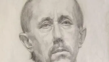 Portrait of a man with a serious face, sketched.