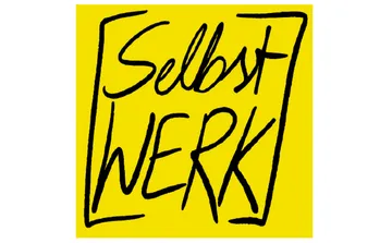 Gelber Hintergrund, handgeschriebener Text: „SelbstWERK“.