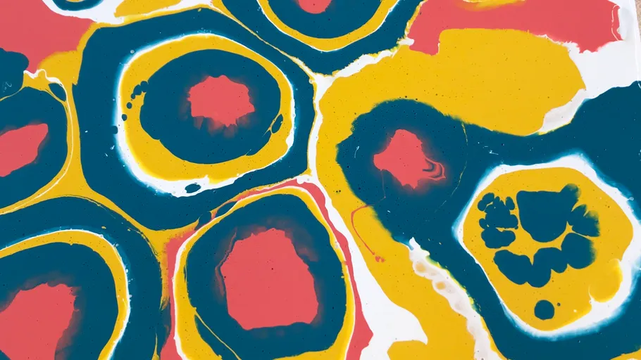 Colourful circular patterns on a light background.