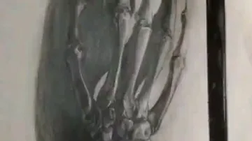 Knochenhand zeichnet sich durch detaillierte Schattierungen aus.