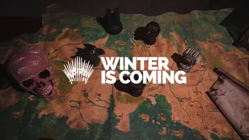 Card with skulls and the inscription: 'WINTER IS COMING'