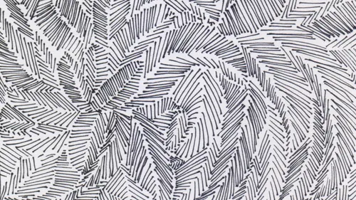 Gestreifte Linien bilden ein abstrahiertes Blattmuster.