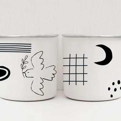 Emailletasse gestalten in Berlin: Abstrakte Kunst
