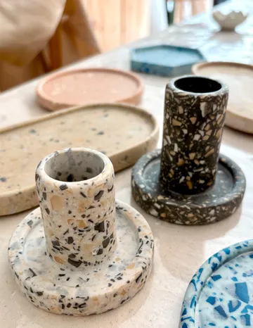 Kerzenständer Jesmonite Terrazzo