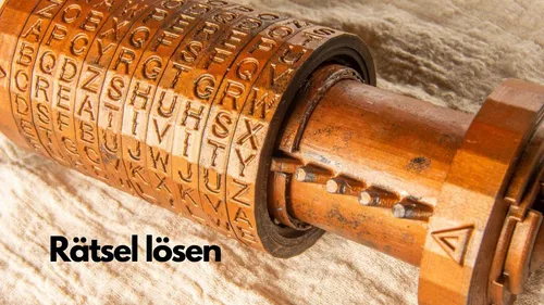 Puzzle machine rotates, letters show up, wooden surface