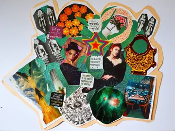Colourful collage with pictures and positive affirmations.