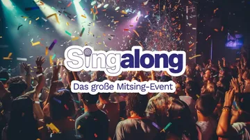 Concert crowd with confetti and 'Singalong' text.