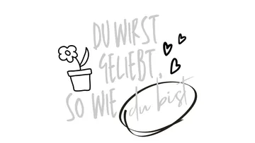 Blume, Herzen, deutscher Text über Liebe.