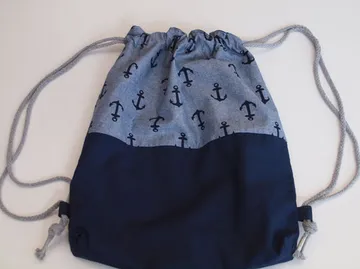 Anchor design gym bag filled with personal items