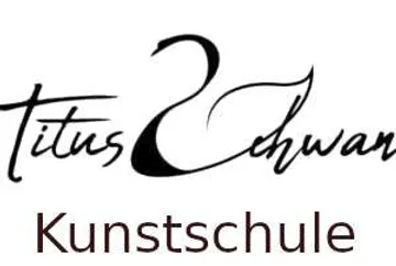 Logo der Titus-Schwan-Kunstschule mit künstlerischem Schwan-Design.