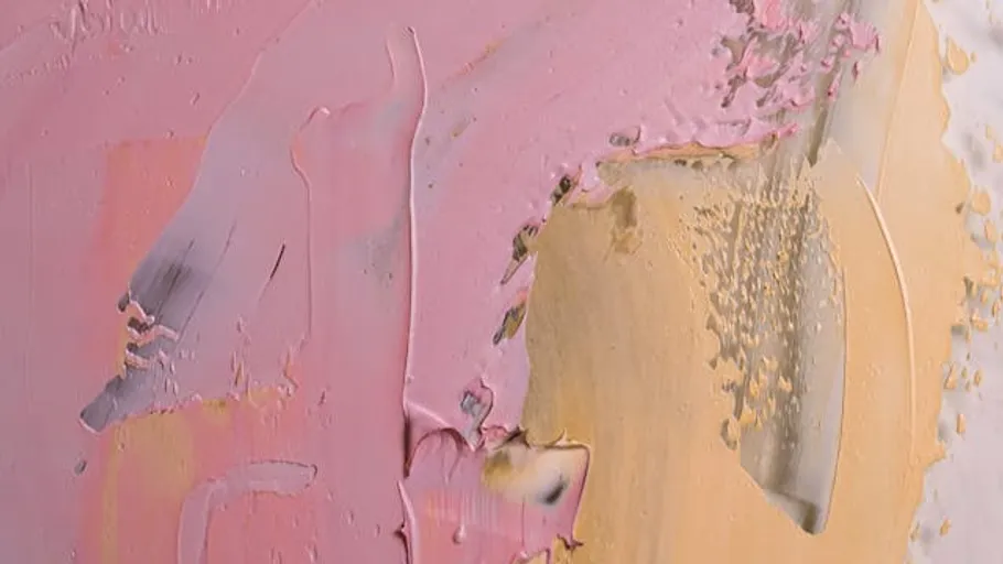Abstract pink and beige textured artwork.