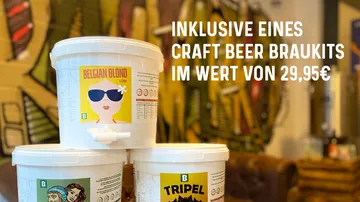 Three beer brewing kits with promotional text.