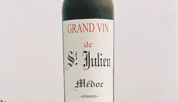 Wine bottle labeled Grand Vin de St. Julien.