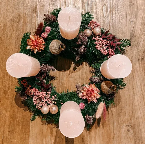 Adventskranz DIY-Set „Rosenrot“