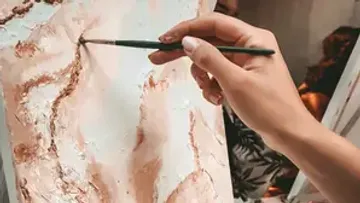 Hand painting abstract art on canvas.