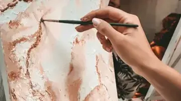 Hand painting abstract art on canvas.